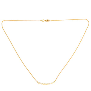 Curved Diamond Bar Necklace