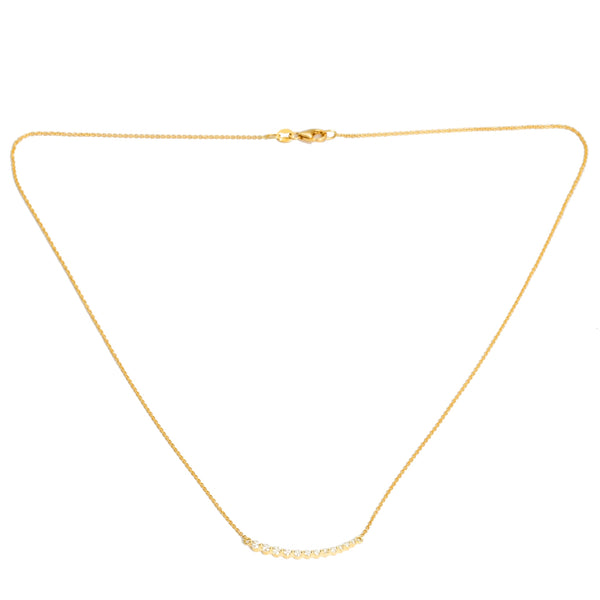 Curved Diamond Bar Necklace