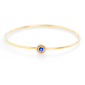 Sapphire and Diamond Halo Flex Bangle
