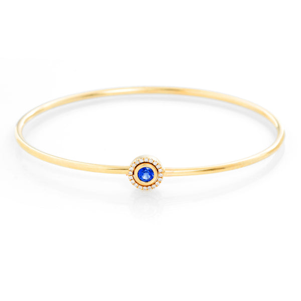 Sapphire and Diamond Halo Flex Bangle