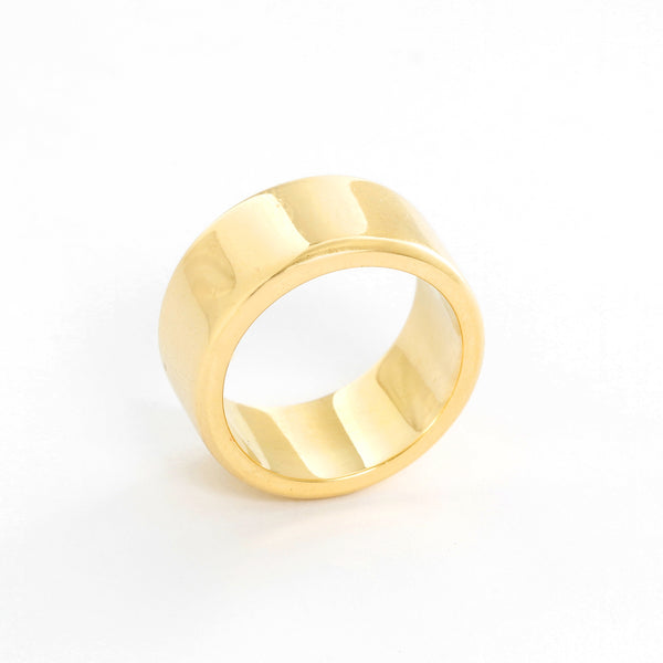 18K Yellow Gold Thick Wedding Band Size 6.5