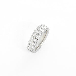 Amazing Platinum 2 Row Diamond Ring Sz. 7.5