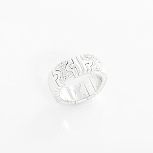 Bulgari 18K White Gold Expandable Parentesi Ring Size 6.5
