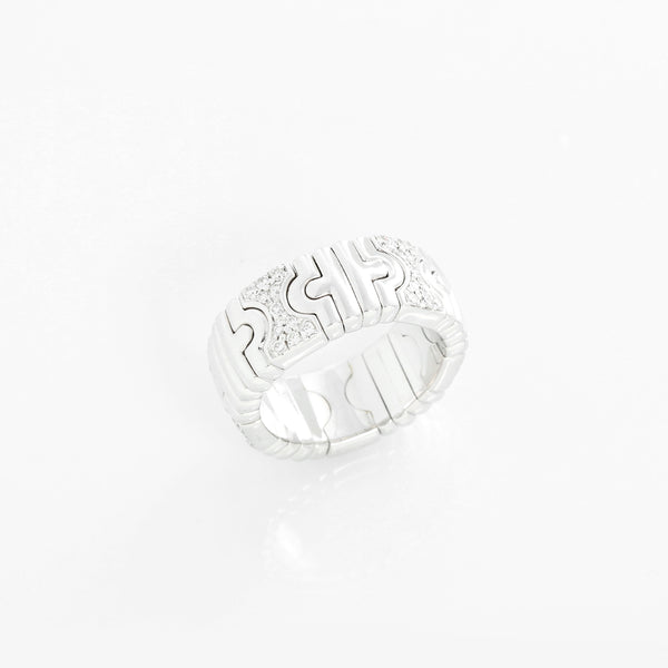 Bulgari 18K White Gold Expandable Parentesi Ring Size 6.5
