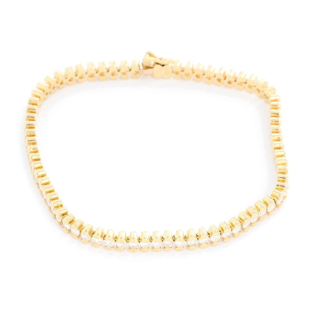 Unique 18k Yellow Gold 5.01 ct. Diamond Tennis Bracelet