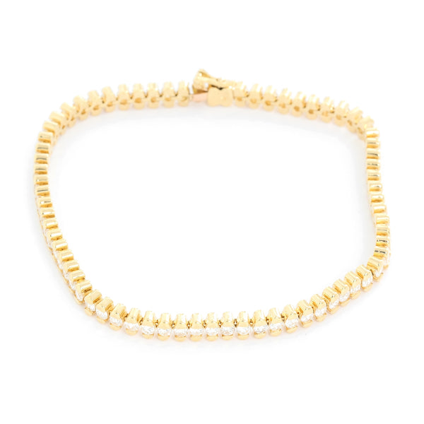 Unique 18k Yellow Gold 5.01 ct. Diamond Tennis Bracelet