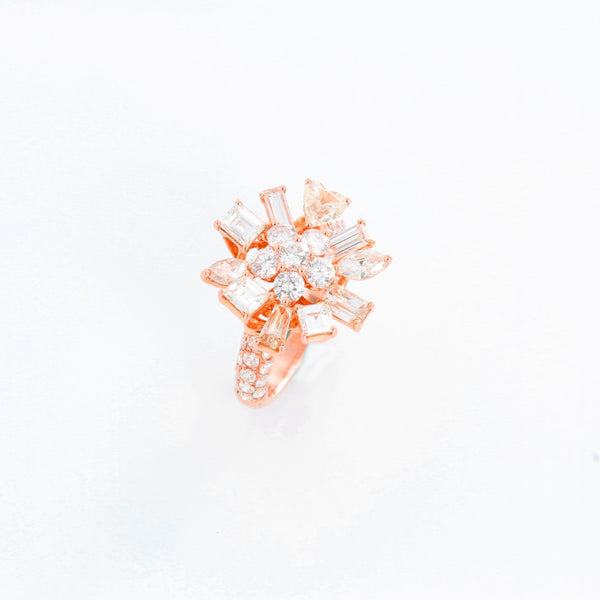 Odelia One of a Kind 18K Rose Gold Diamond Ring Size 7