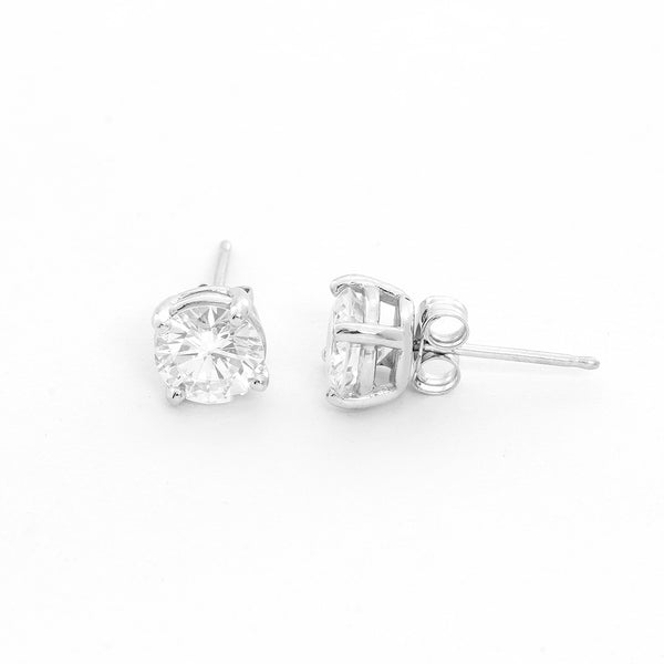 14K White Gold Diamond Studs