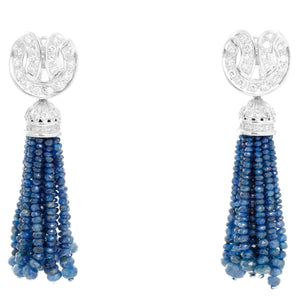 Sapphire & Diamond Dangle Earrings