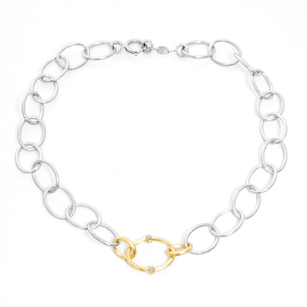 Jude Frances Mixed Metal Large Chain Necklace with Diamond Kits