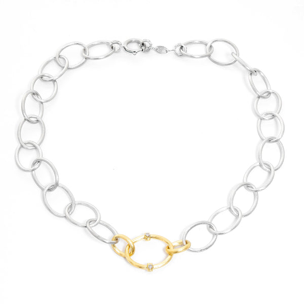 Jude Frances Mixed Metal Large Chain Necklace with Diamond Kits