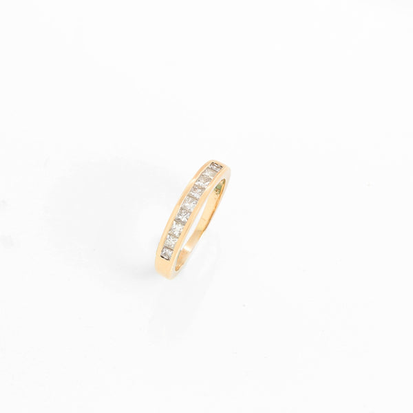 Nine Diamonds 14K Yellow Gold Ring Size 6