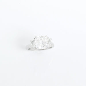 3.24 Carat Cushion Cut Diamond Engagement Ring Size 4.5