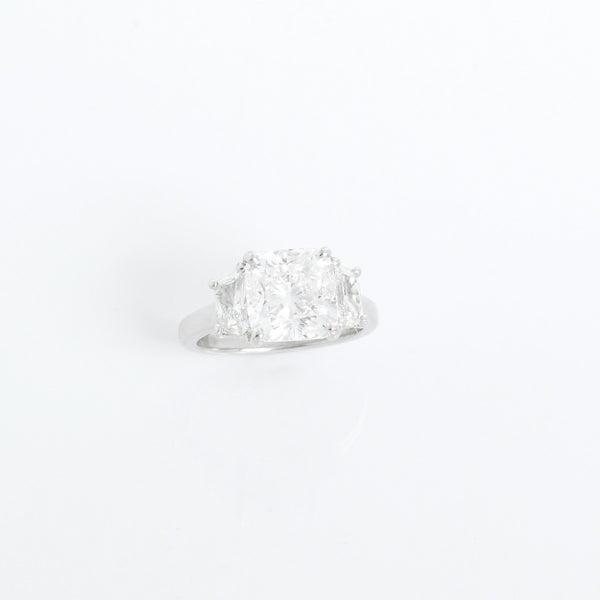 3.24 Carat Cushion Cut Diamond Engagement Ring Size 4.5