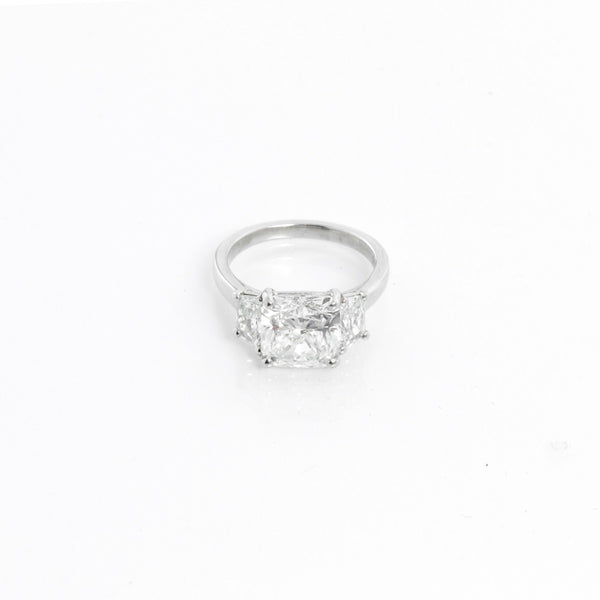 3.24 Carat Cushion Cut Diamond Engagement Ring Size 4.5