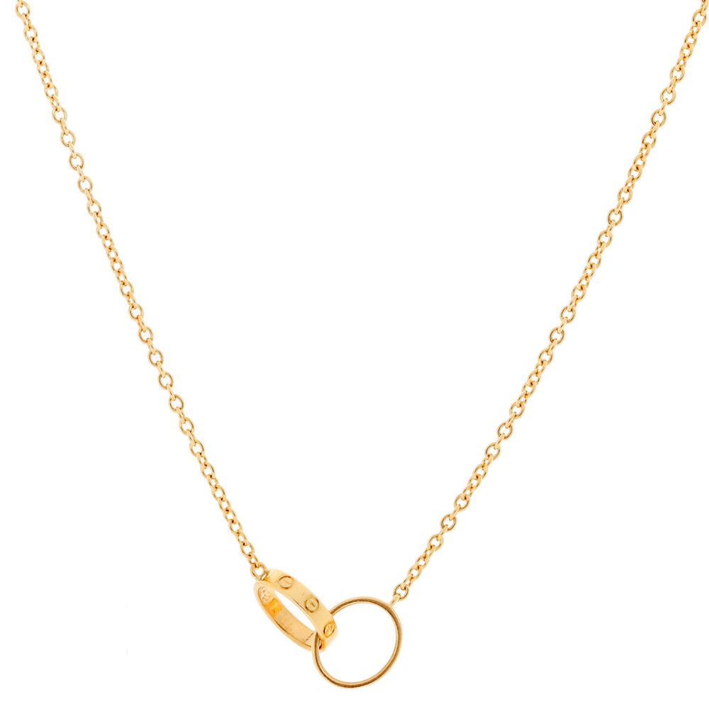 Cartier Love Interlocking Necklace 18K Yellow Gold