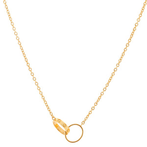 Cartier Love Interlocking Necklace 18K Yellow Gold