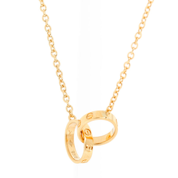 Cartier Love Interlocking Necklace 18K Yellow Gold