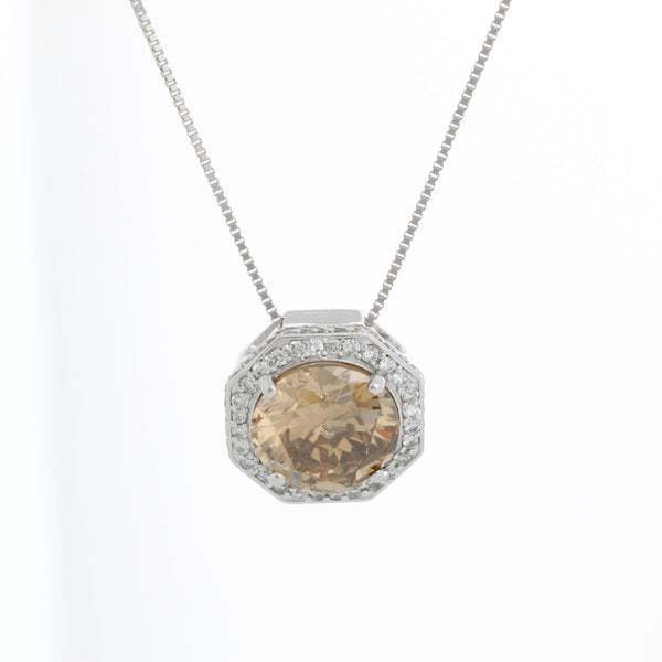 Exquisite 4.30 Carat Yellowish Brown Diamond Pendant