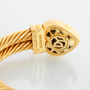 David Yurman Double Cable Pave Diamond Heart Cuff Bracelet