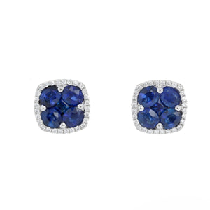 18K White gold Blue Sapphire Earrings