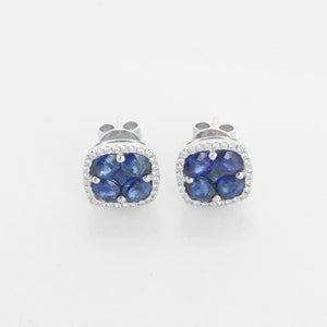 18K White gold Blue Sapphire Earrings