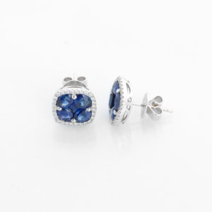 18K White gold Blue Sapphire Earrings