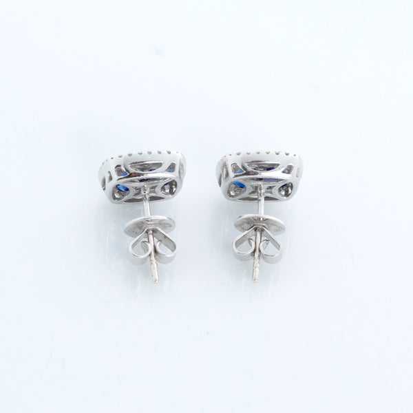 18K White gold Blue Sapphire Earrings
