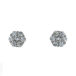 Platinum Diamond Flower Studs – 2 cts. Total Weight