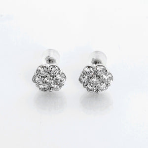 Platinum Diamond Flower Studs – 2 cts. Total Weight