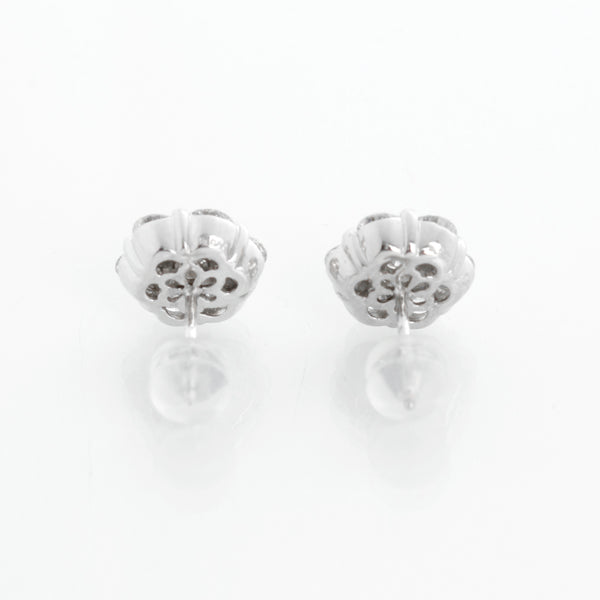 Platinum Diamond Flower Studs – 2 cts. Total Weight