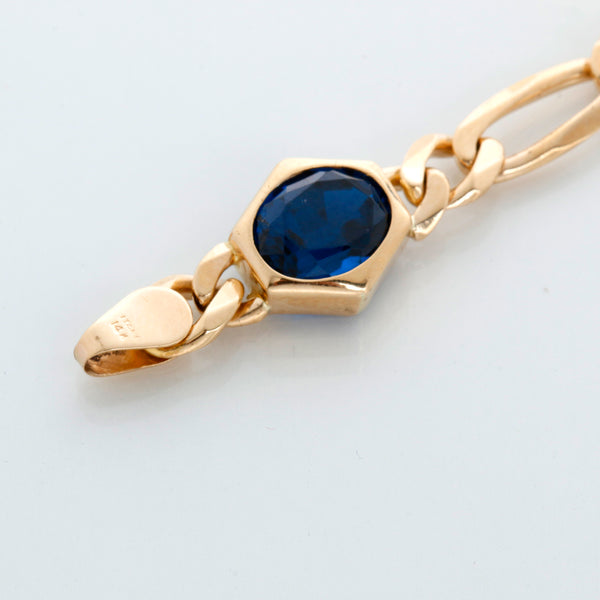 14K Yellow Gold Multi Colored Stone Bracelet – Image 3