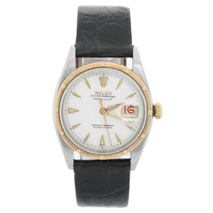 Rolex Datejust Stainless Steel and Gold Ref 6305 " Big Bubbleback Ovettone"