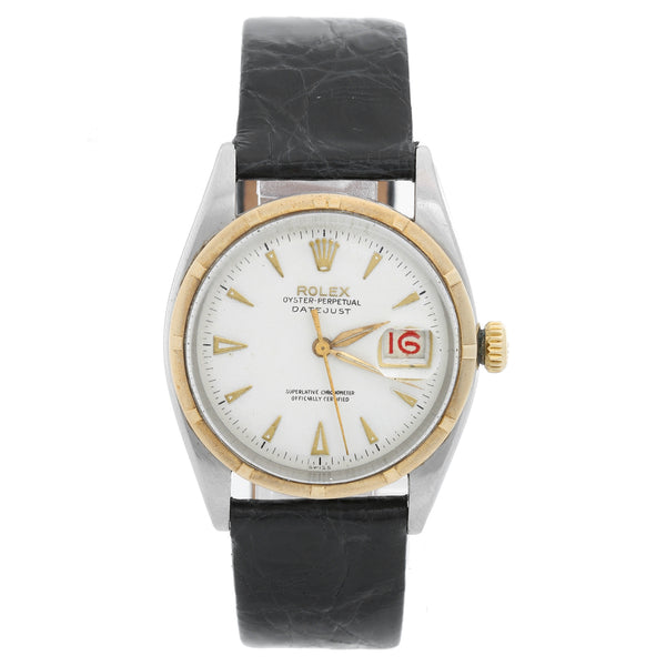 Rolex Datejust Stainless Steel and Gold Ref 6305 " Big Bubbleback Ovettone"