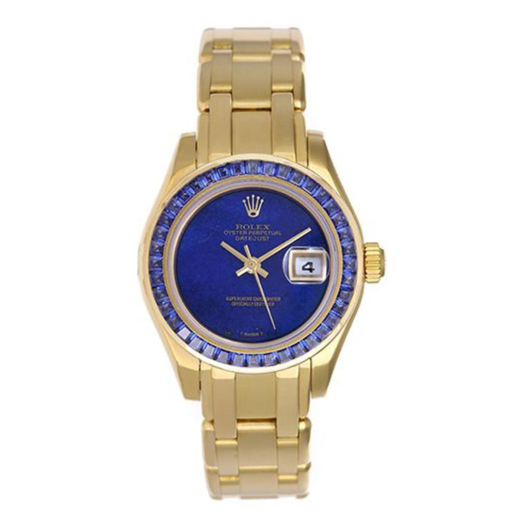 Rolex Pearlmaster 18k Yellow Gold & Sapphire Watch 69308