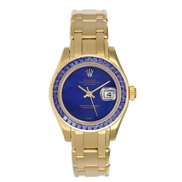 Rolex Pearlmaster 18k Yellow Gold & Sapphire Watch 69308