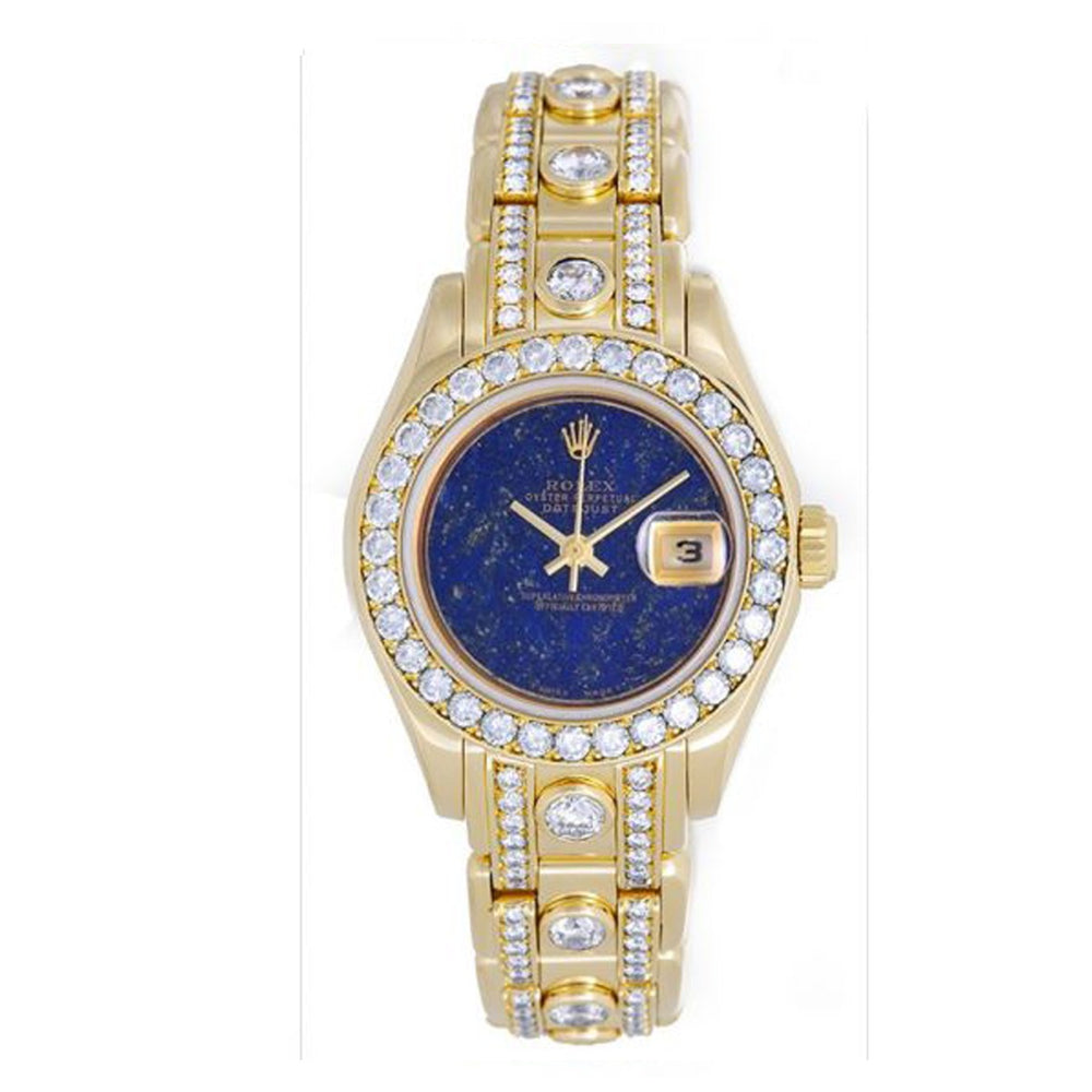 Rolex Ladies Masterpiece/Pearlmaster Gold 180 Diamond Watch 69298