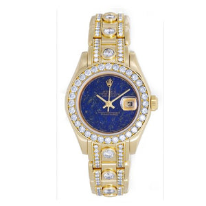 Rolex Ladies Masterpiece/Pearlmaster Gold 180 Diamond Watch 69298