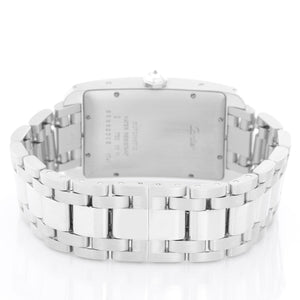 Cartier Tank Americaine 18k White Gold  Factory Diamond Bezel Men's Large Watch WB7026L1
