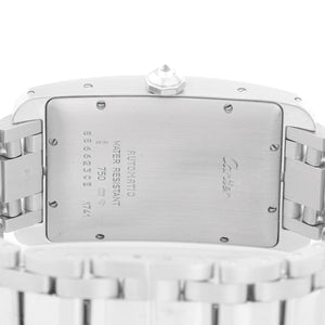 Cartier Tank Americaine 18k White Gold  Factory Diamond Bezel Men's Large Watch WB7026L1