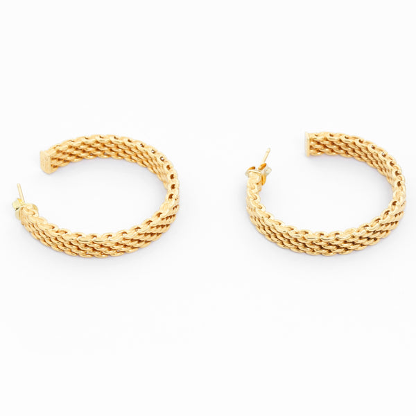 Tiffany & Co. 18K Yellow Gold Somerset Mesh Hoops