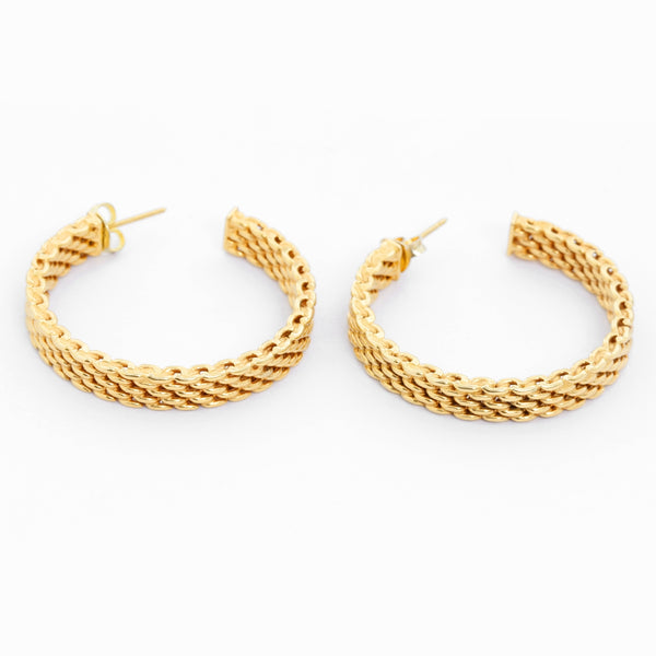Tiffany & Co. 18K Yellow Gold Somerset Mesh Hoops