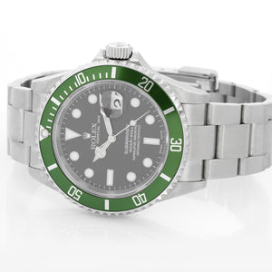 Rolex Kermit Submariner Men's "Flat Four" Stainless Steel Watch 16610