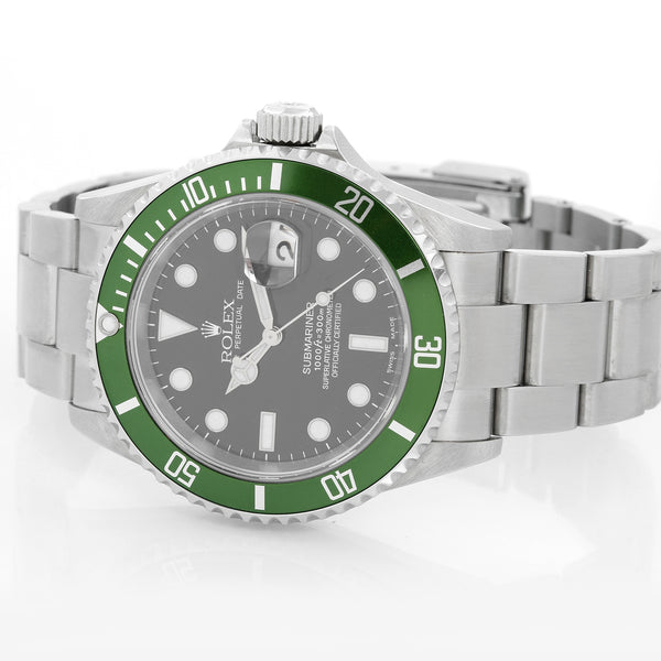 Rolex Kermit Submariner Men's "Flat Four" Stainless Steel Watch 16610