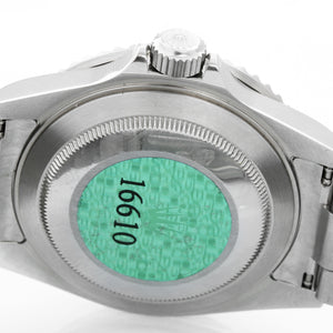 Rolex Kermit Submariner Men's "Flat Four" Stainless Steel Watch 16610