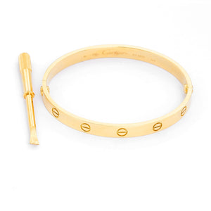Cartier Love Bracelet 18k Yellow Gold Size 17 with Screwdriver