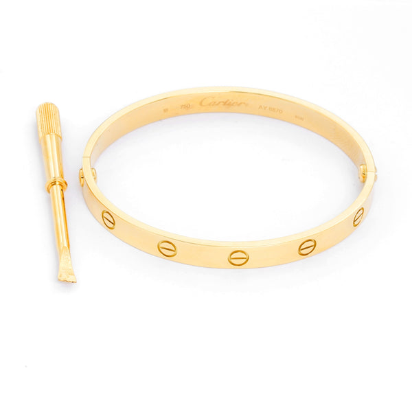 Cartier Love Bracelet 18k Yellow Gold Size 17 with Screwdriver