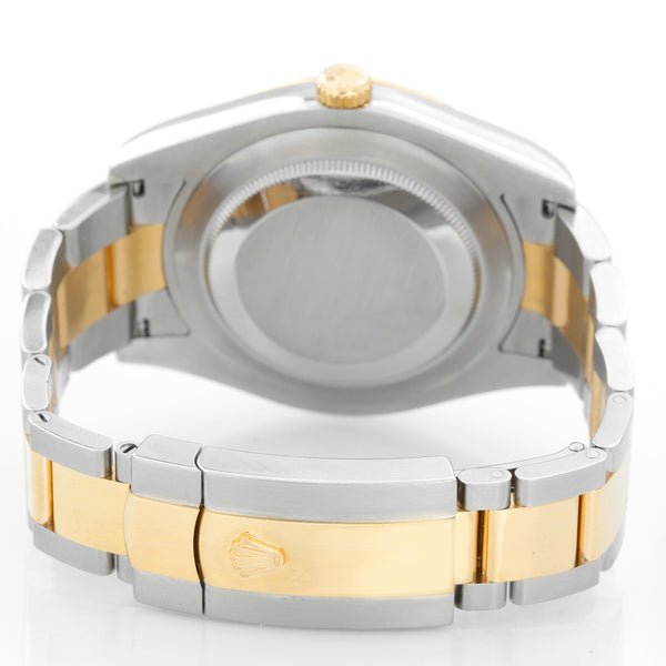 Rolex Datejust II Men's 2-Tone Steel Gold White Diamond Dial Watch 116333
