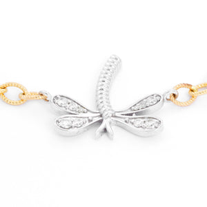 Diamond & Gold Dragonfly Bracelet