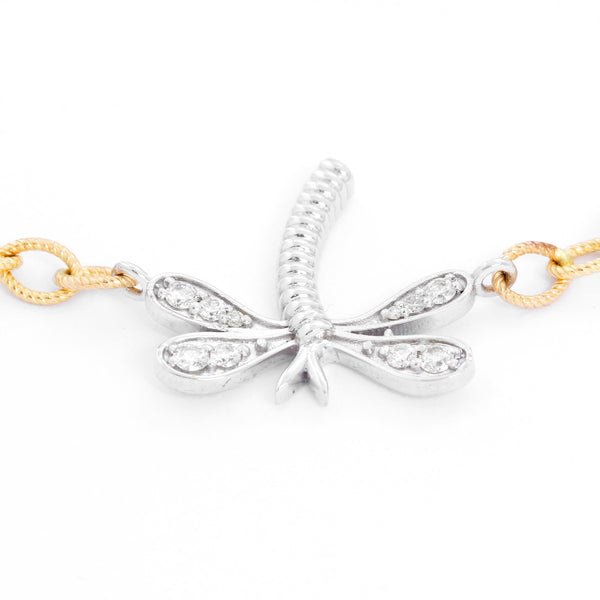 Diamond & Gold Dragonfly Bracelet